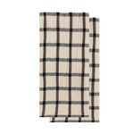 Harman Double Weave Black Checked Tea Towel - S/2