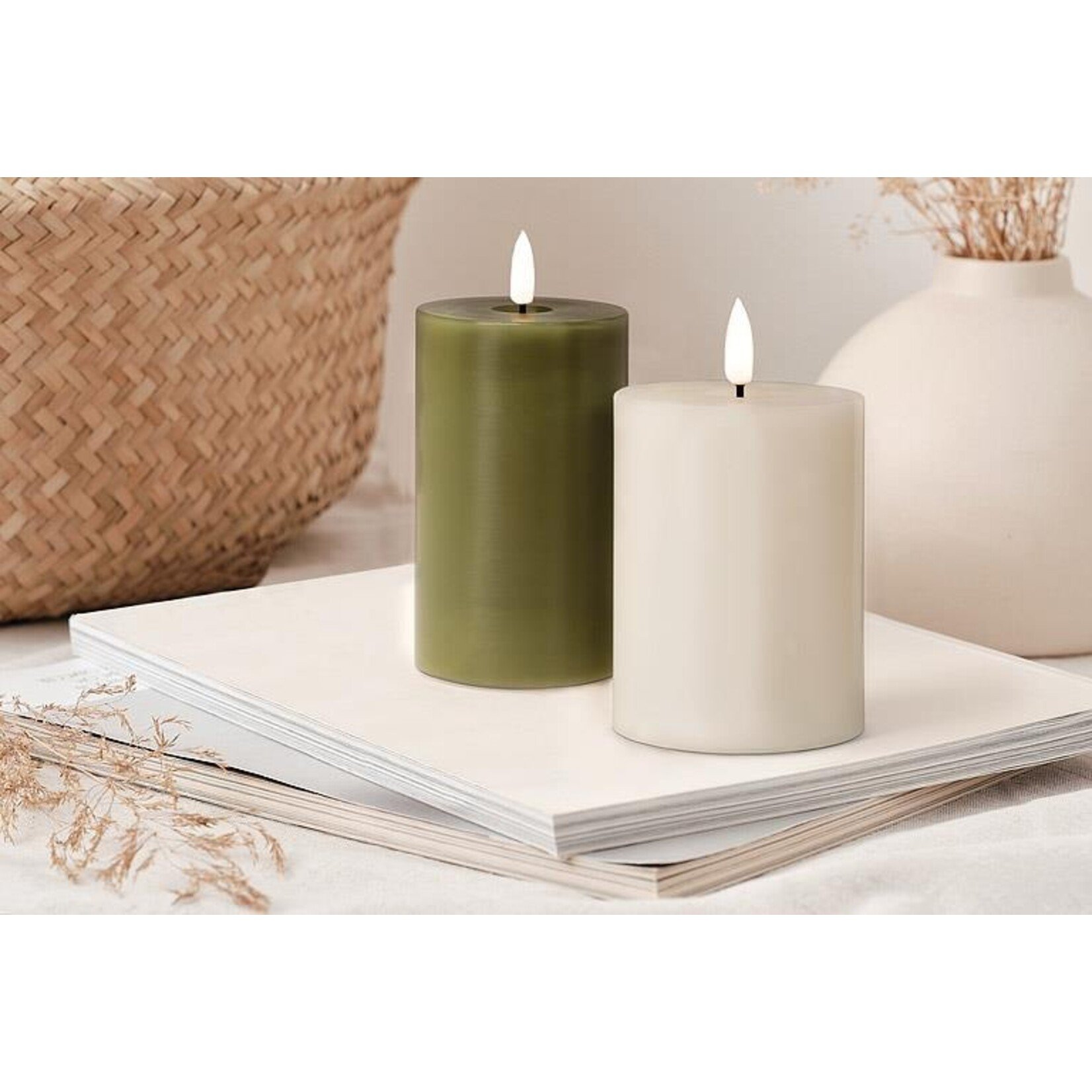 Abbott LED Pillar Candle - Green - 3"x5"