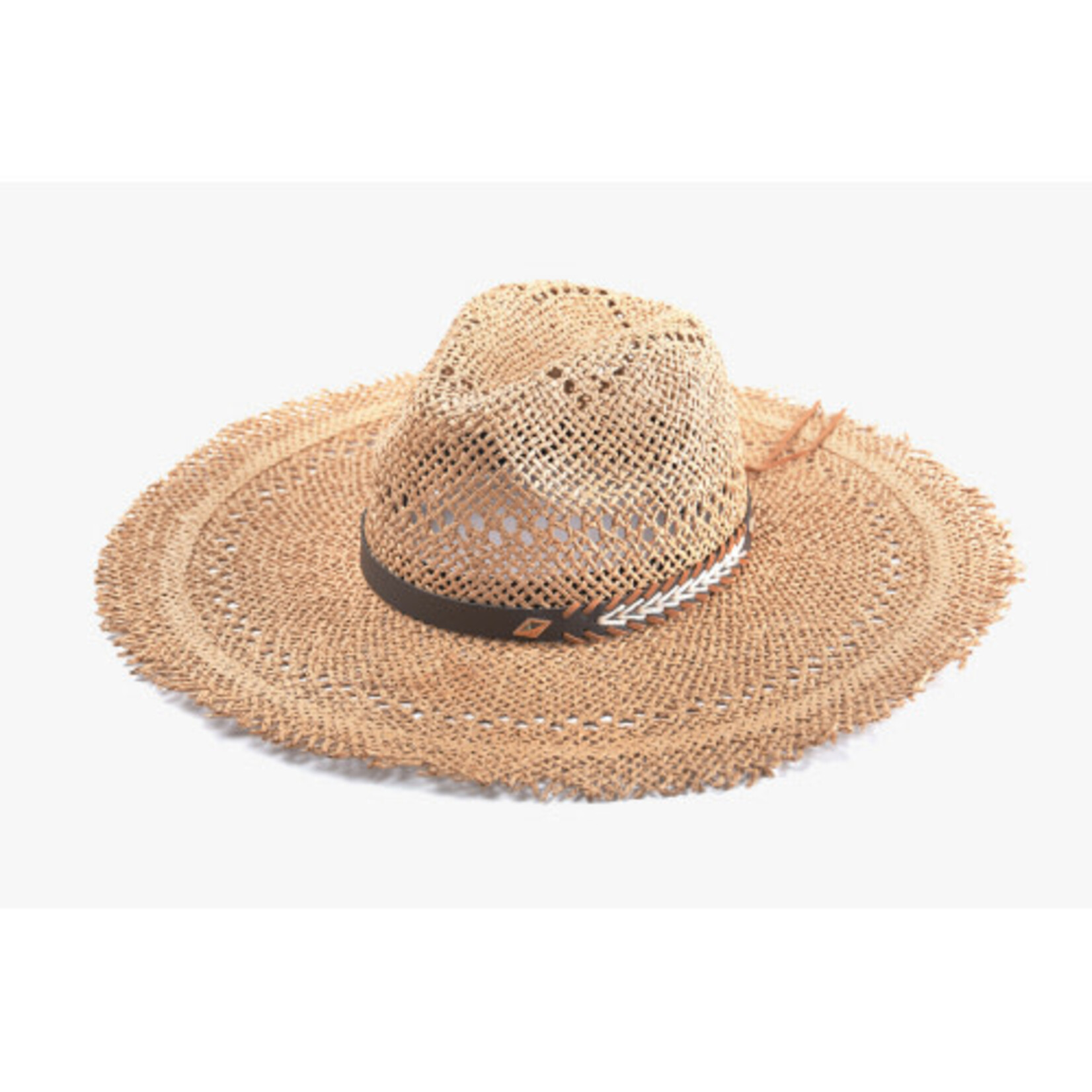 Jen&Co Claudia Wide Brim Straw Hat - Natural