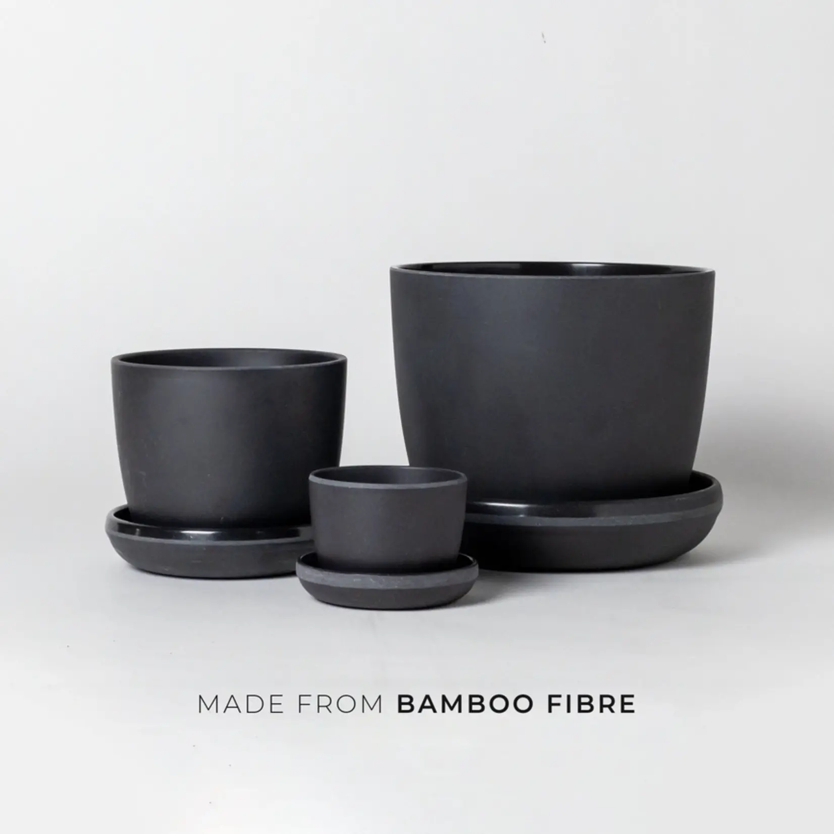 Kanso Designs 5"Bamboo Black Planter w/Saucer