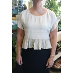 DS Athens Linen Ruffle Blouse