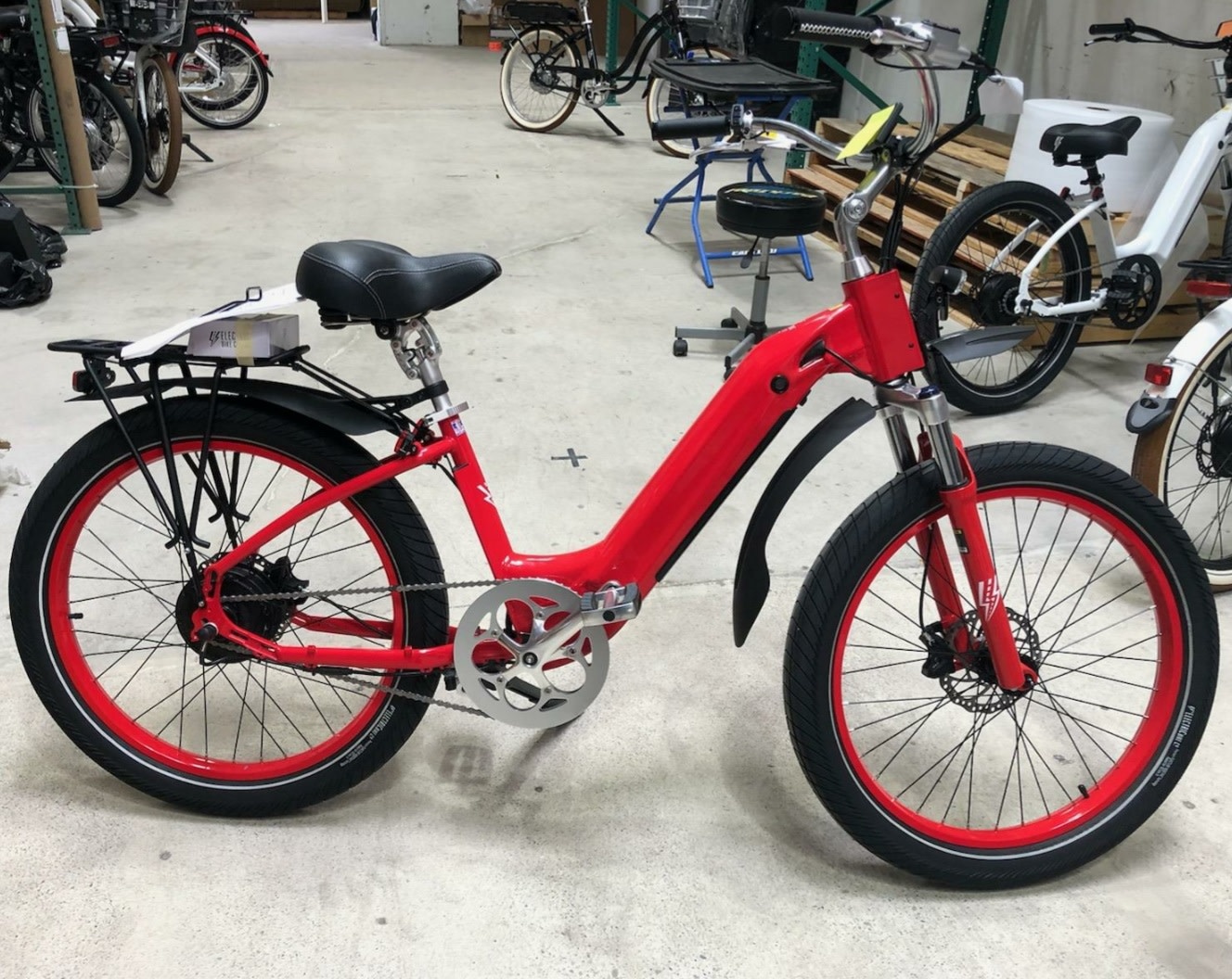 Electric Bike Company Model R Red Rack Red Rims Fenders Susp Seat