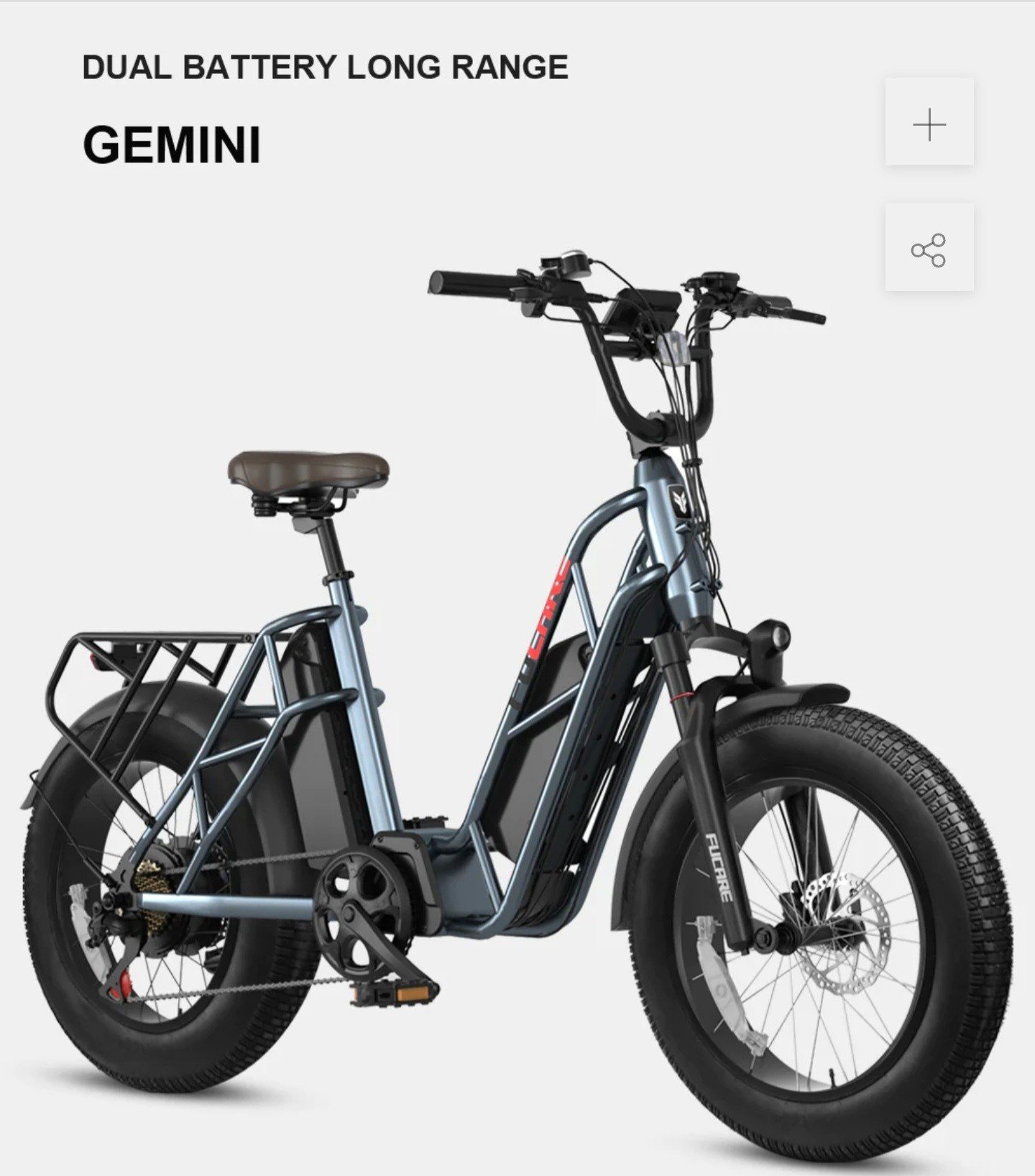 FUCARE Gemini Step-Thru Graphite Gray 30AH