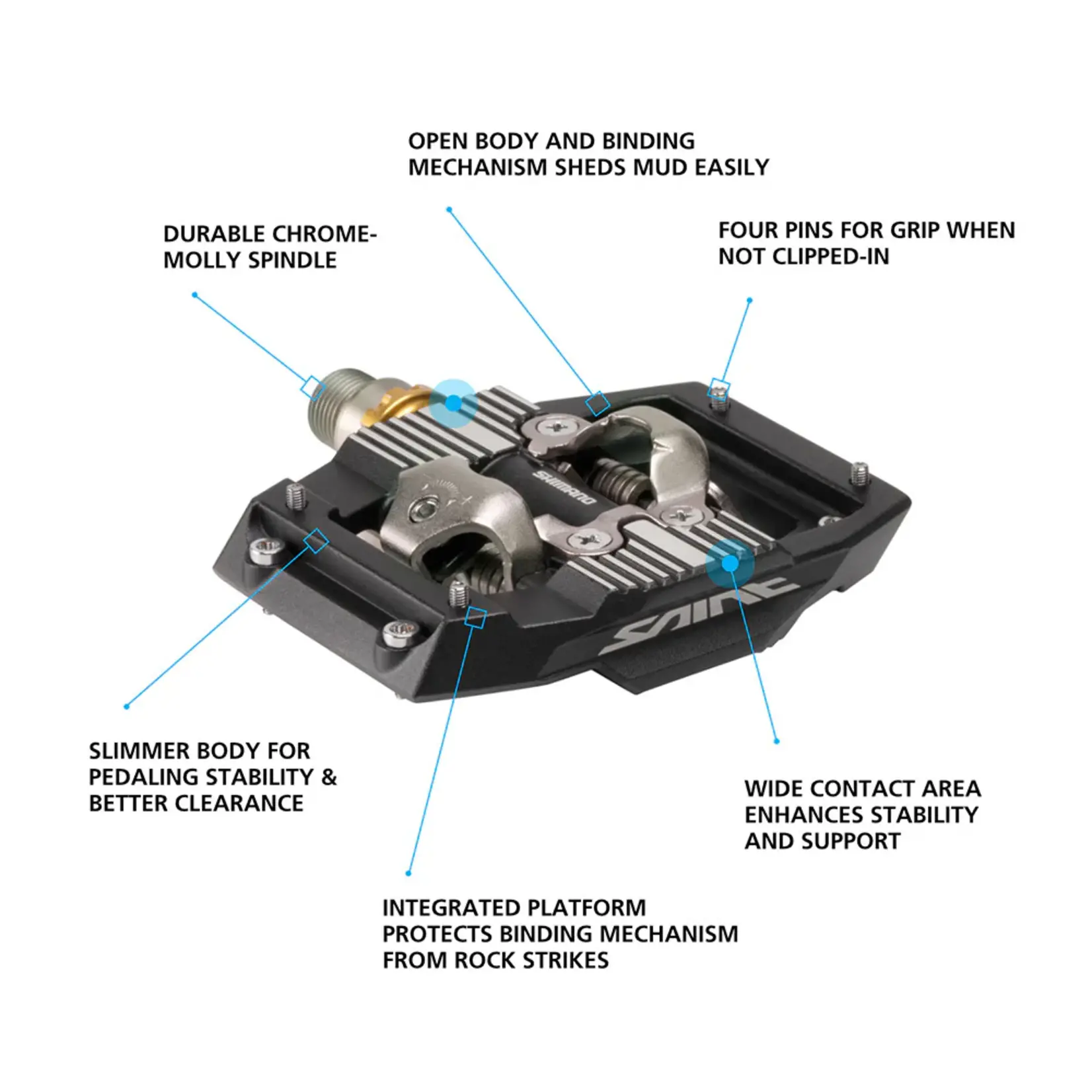 Shimano PEDAL, PD-M821, SAINT, SPD PEDAL, W/CLEAT(SM-SH51)