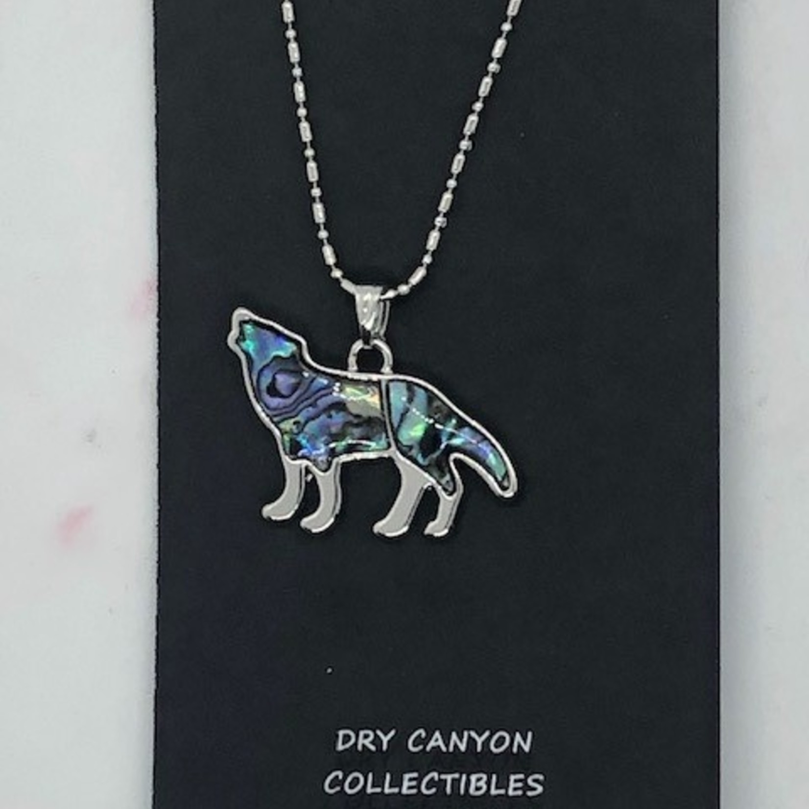 KC Gifts Abalone Wolf Necklace WBA029