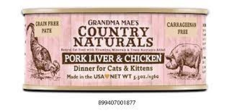 Grandma Mae'sCountry Naturals CN Grain Free Cat/Kit Prk/C 5.5