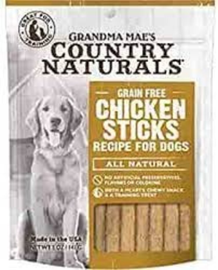 GRANDMA MAE S COUNTRY NAT CN CHICKEN STCK DOG TREATS 5OZ