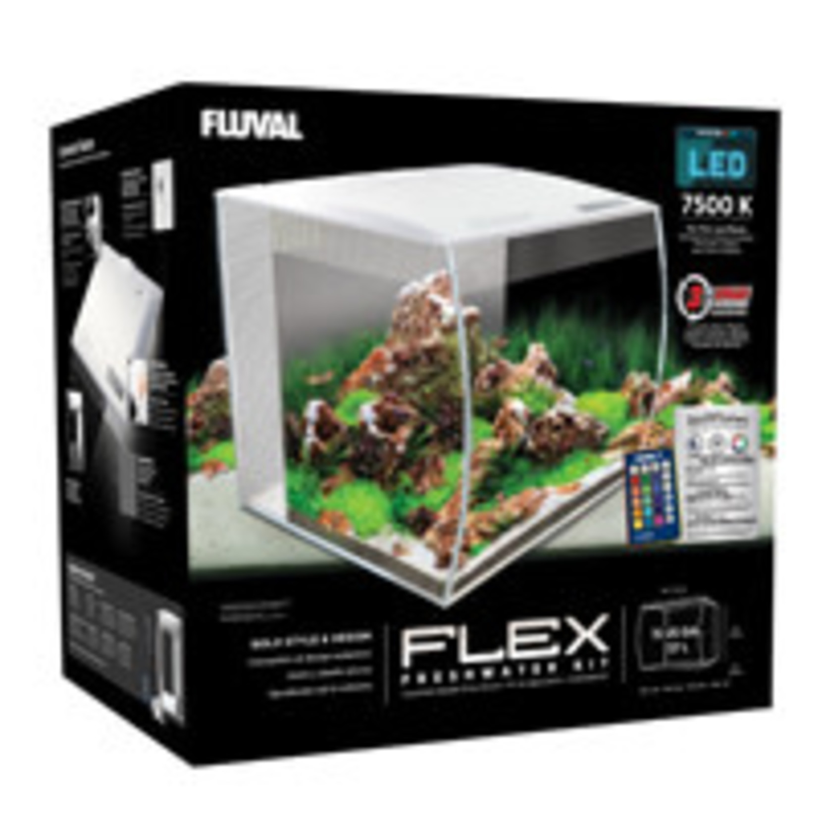 Fluval FL FLEX 15 Gal. Glass Aquarium Kit White