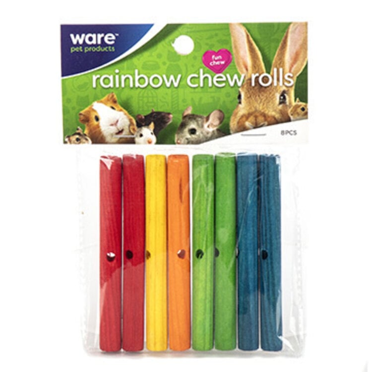 WARE MFG. INC. RAINBOW CHEWS ROLLS 8 PC
