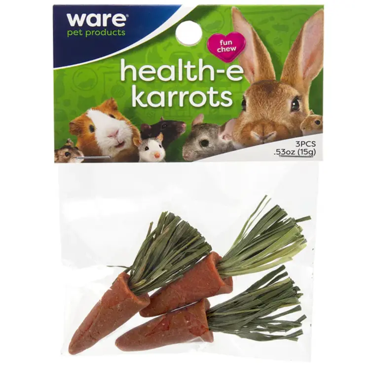 OURPETS COMPANY HEALTH-E KARROTS SMALL ANIMAL CHEWS 3 PK