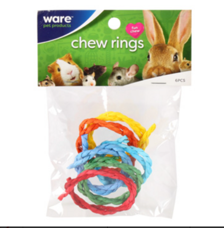 WARE MFG. INC. COLORFUL CHEW RINGS 6PC      72