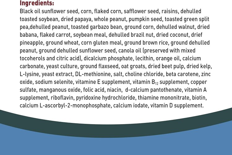 Parrot Food Bulk by the #