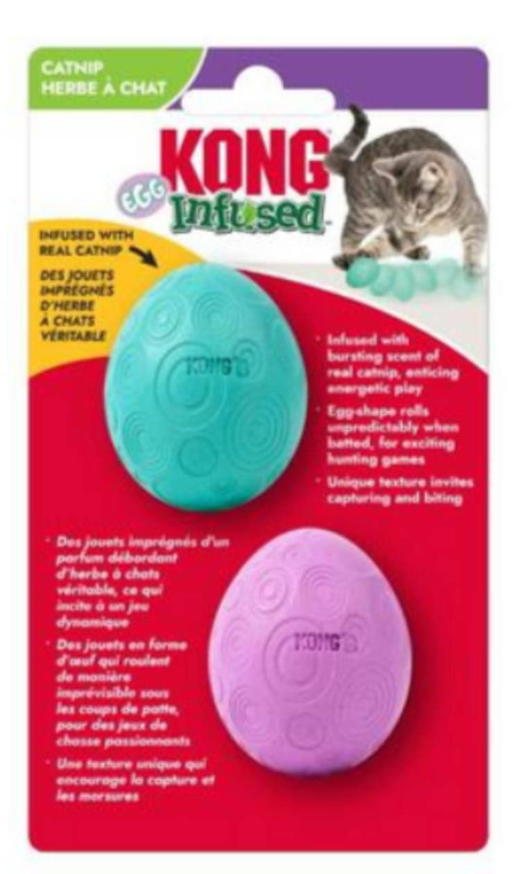 Kong In fused Catnip Egg 2pk