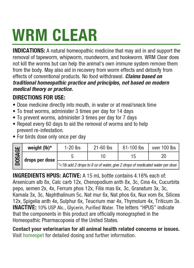 homeopet Homeopet Worm Clear