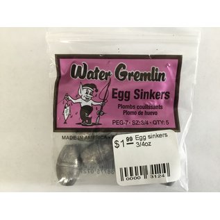 Water Gremlin Egg sinkers 3/4oz