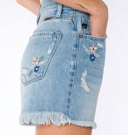 Kan Can USA High Rise Embroidered Shorts