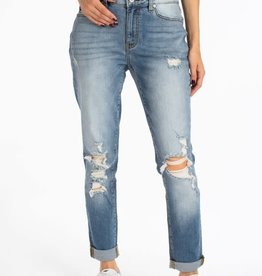 Kan Can USA High Rise Distressed Mom Jeans