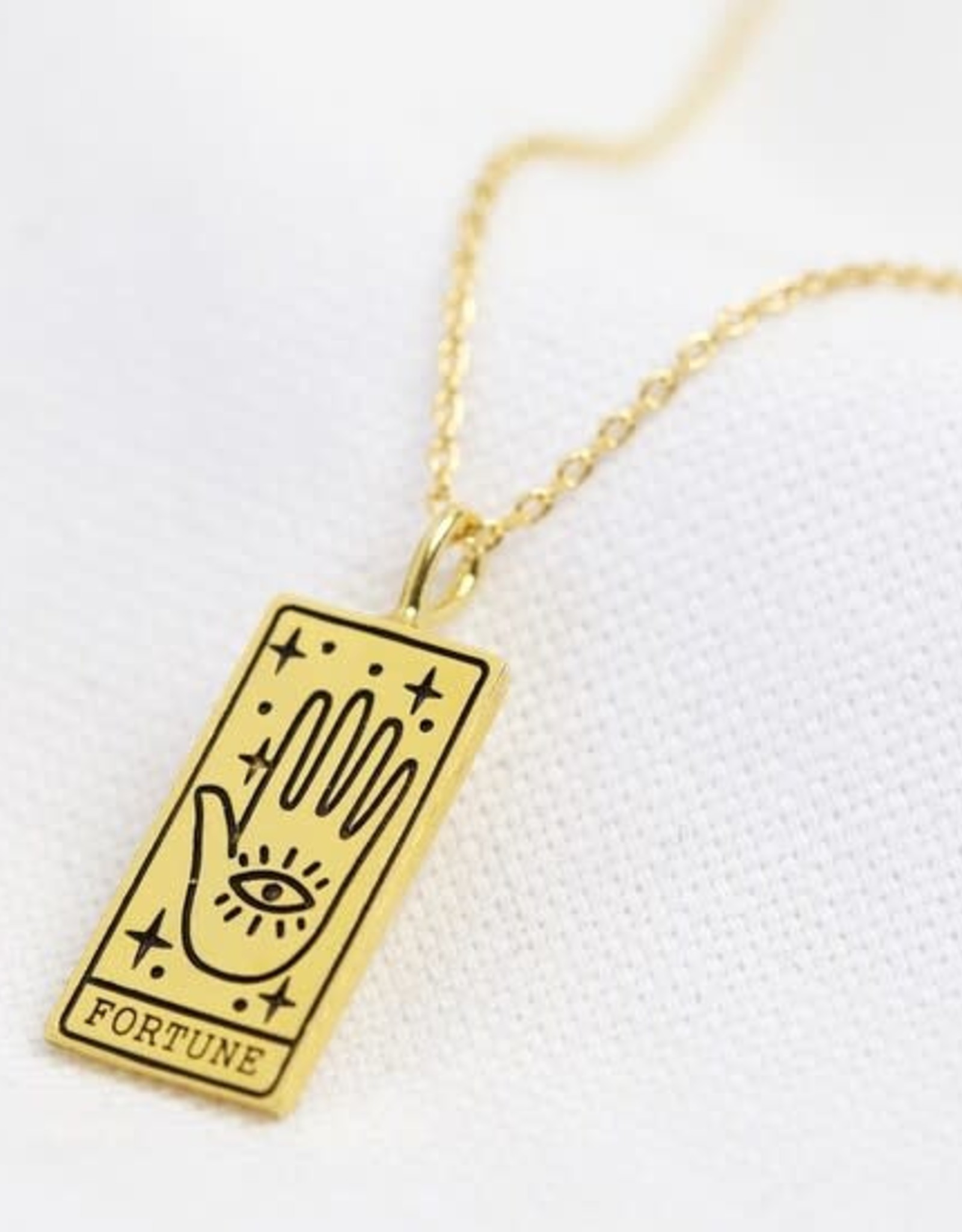 Lisa Angel Fortune Tarot Card Gold Pendant Necklace - 38614