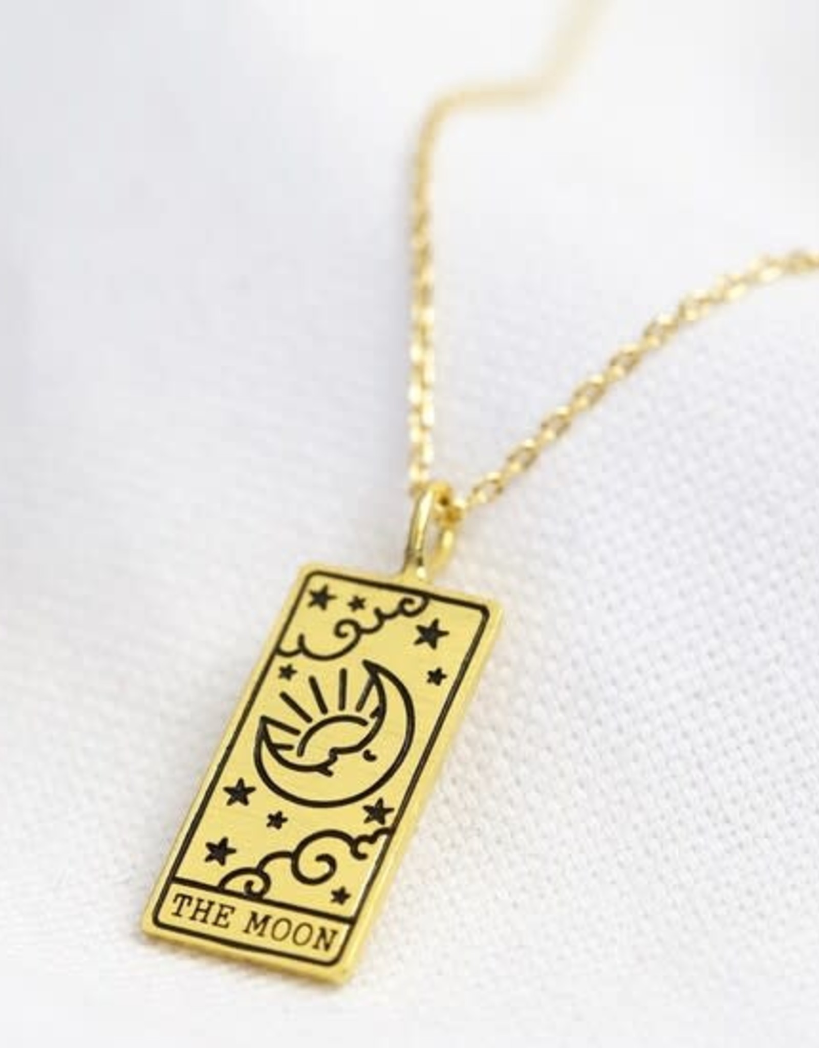 Lisa Angel The Moon Tarot Card Gold Pendant Necklace - 38616