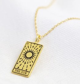 Lisa Angel The Sun Tarot Card Gold Pendant Necklace