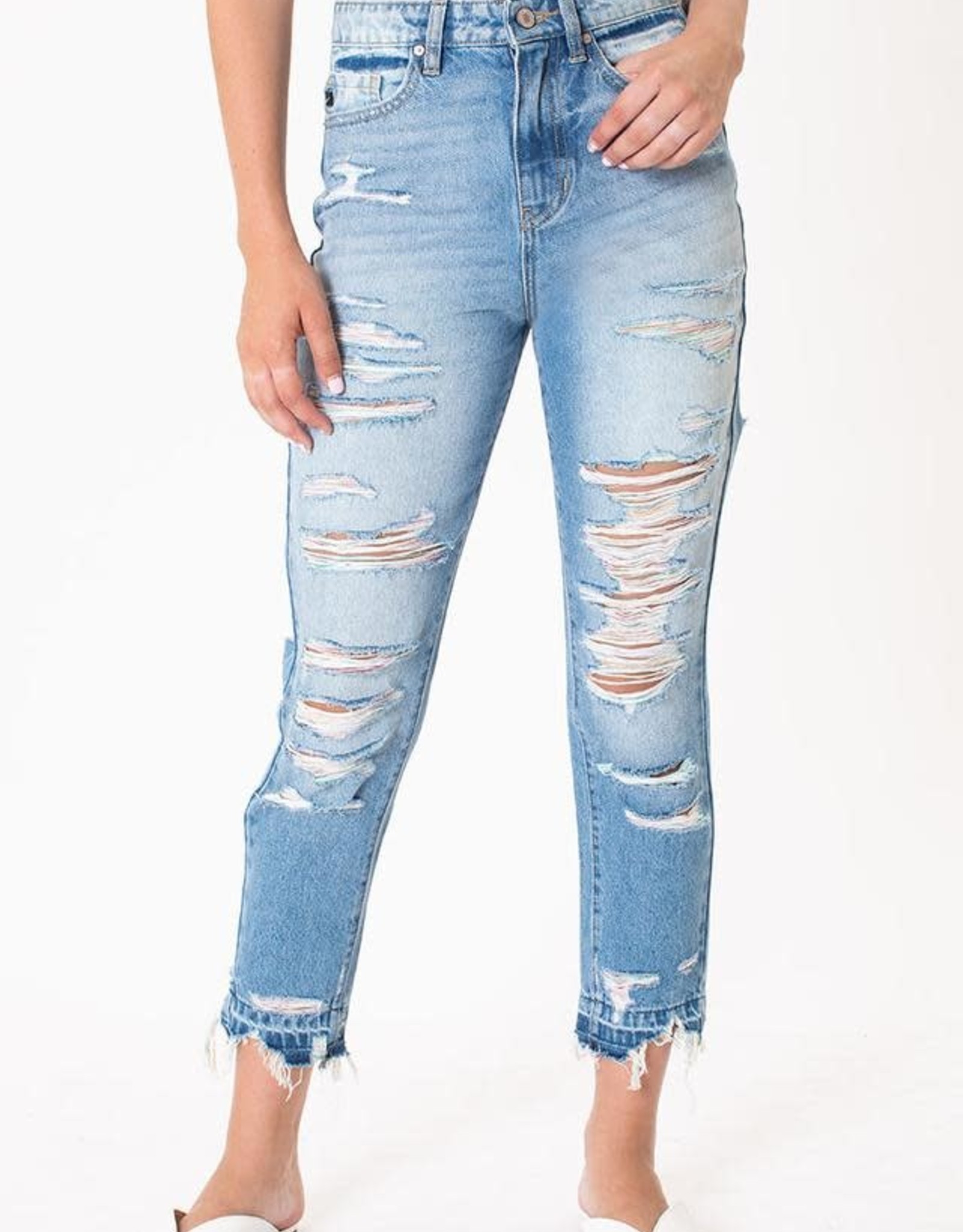 Kan Can USA High Rise Distressed Classic Skinny Jeans - KC9224L