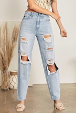 Kan Can USA High Rise Distressed Baggy Jeans - KC7867L