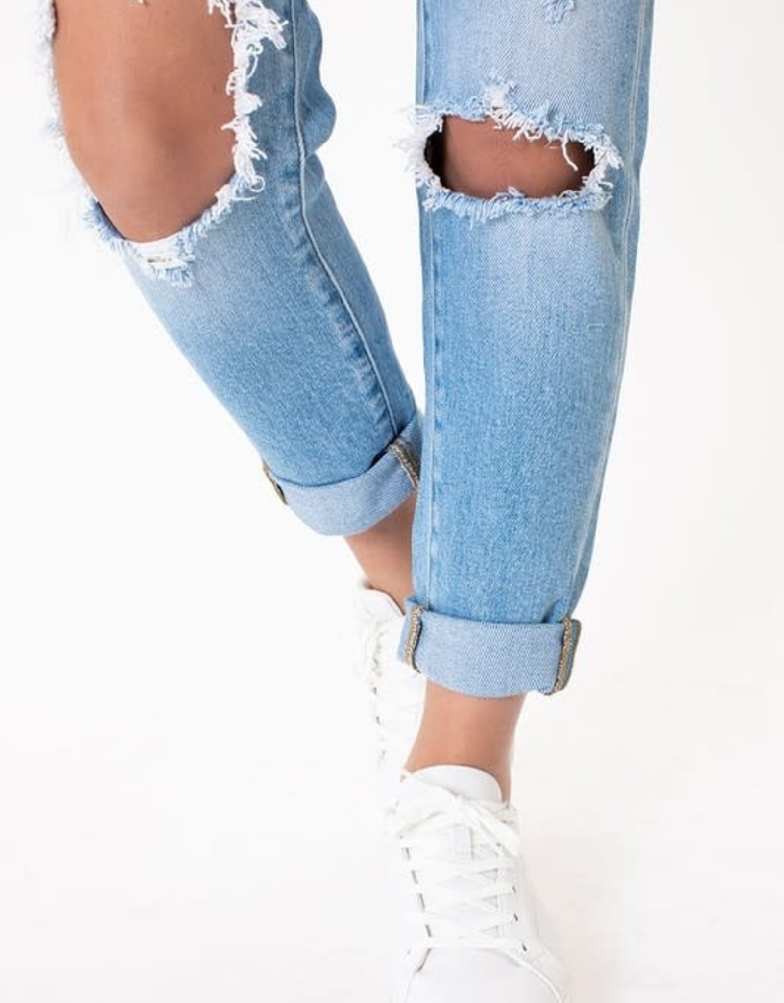 Kan Can USA High Rise Distressed Mom Jeans - KC9226M