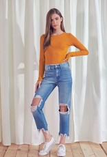 Kan Can USA High Rise Distressed Mom Fit Jeans - KC7180M