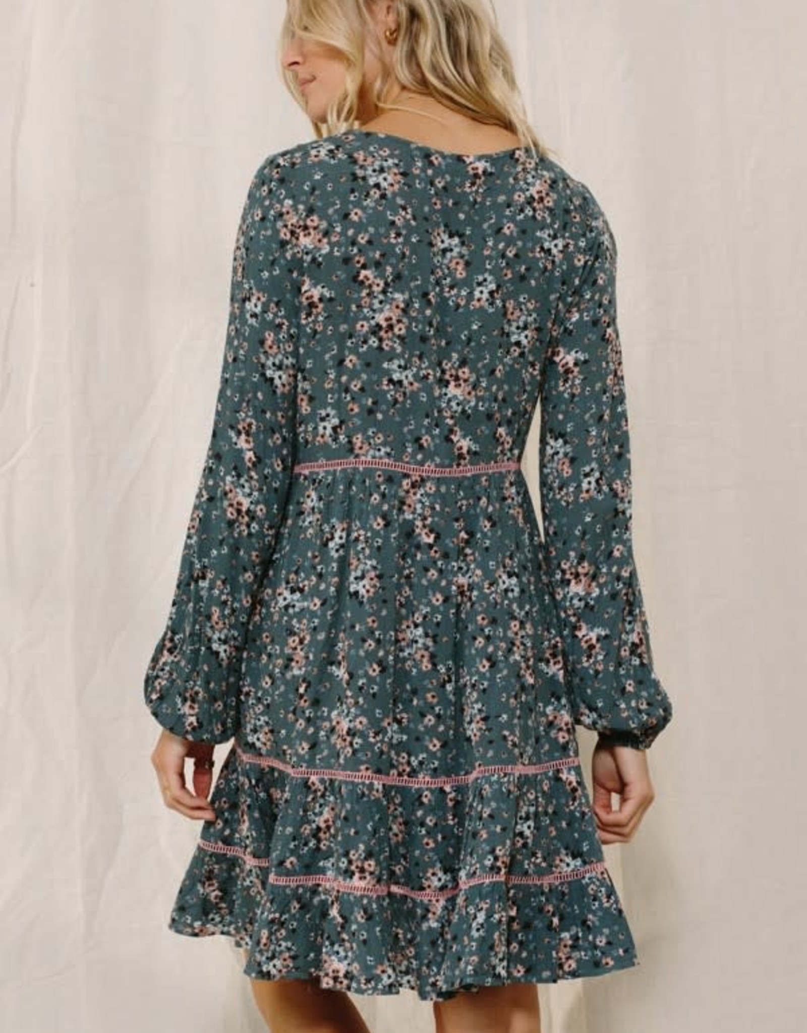 Oddi Floral Printed Tiered Dress - ID14489
