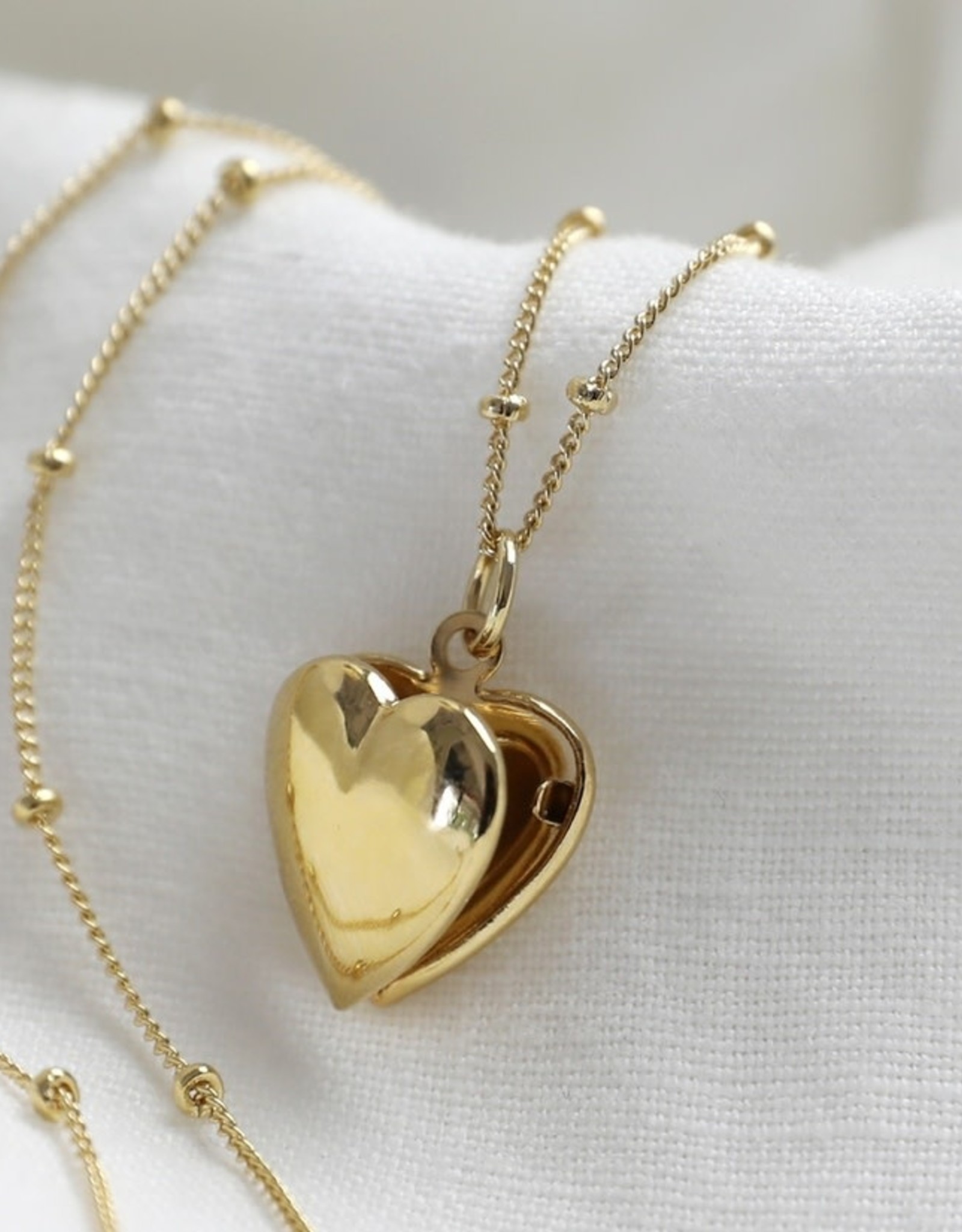 Lisa Angel Gold Heart Locket Necklace