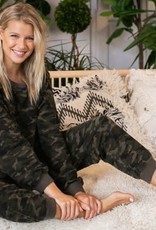 Oddi Camouflage Printed French Terry Knit Jogger Pants - IP13499