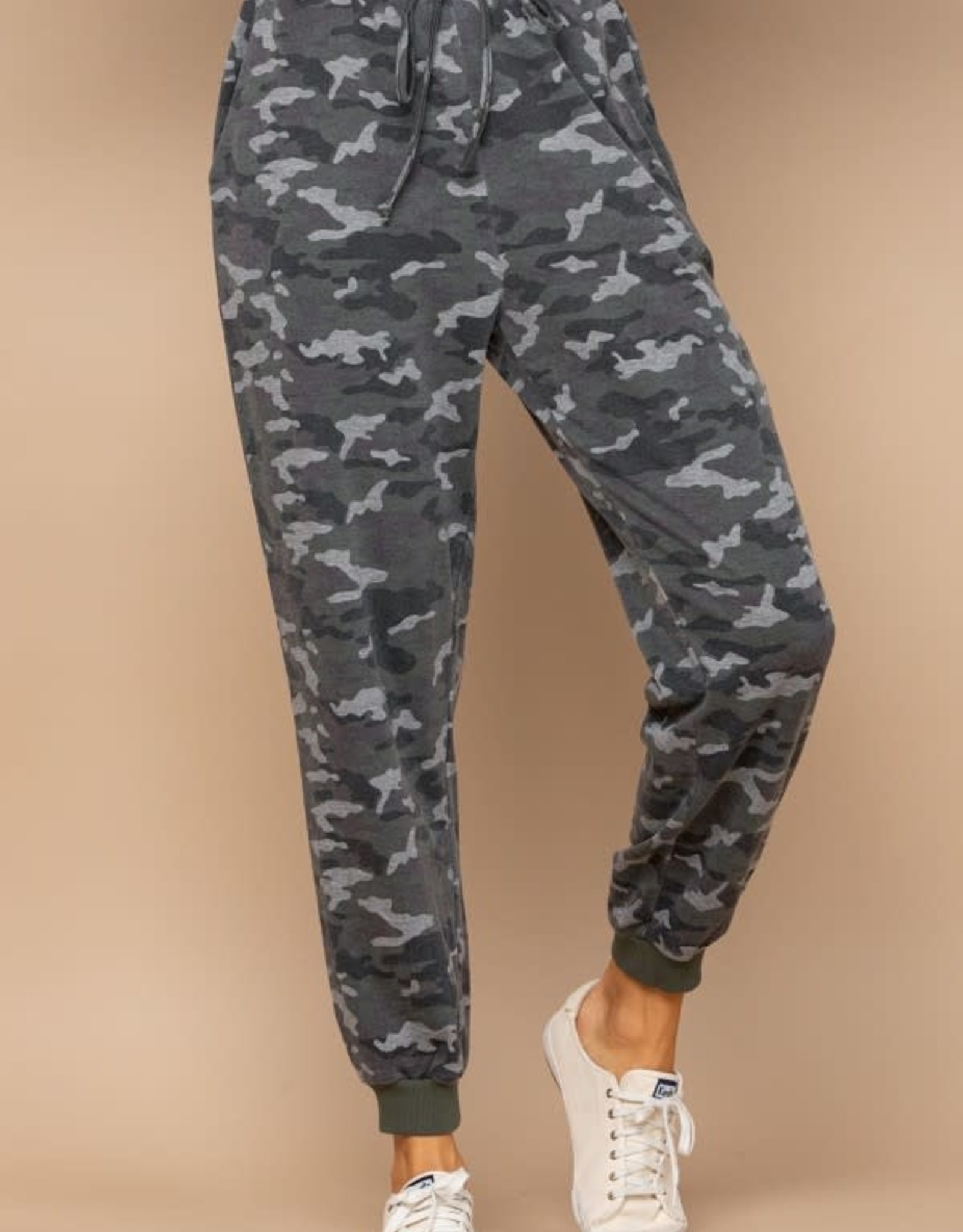Oddi Camouflage Printed French Terry Knit Jogger Pants - IP13499