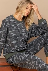 Oddi Camouflage Printed Knit Long Sleeve Sweatshirt - IT13498
