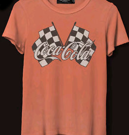 Junk food Clothing Coca Cola Checkered Flags Cropped Premium Graphic Tee