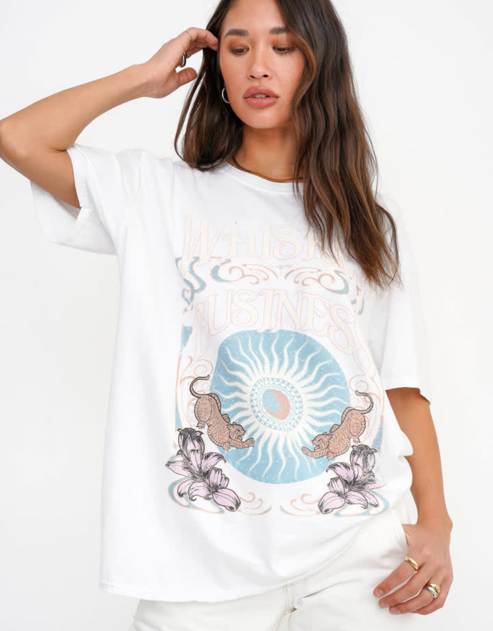 Project Social T Whiskey Business Relaxed Oversized Graphic Tee