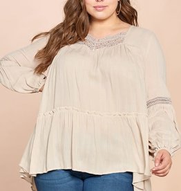 Oddi Solid Woven Loose-Fit Tunic Blouse