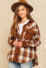 Oddi Double Bust Pockets With Plaid Flannel Jacket IJ14611
