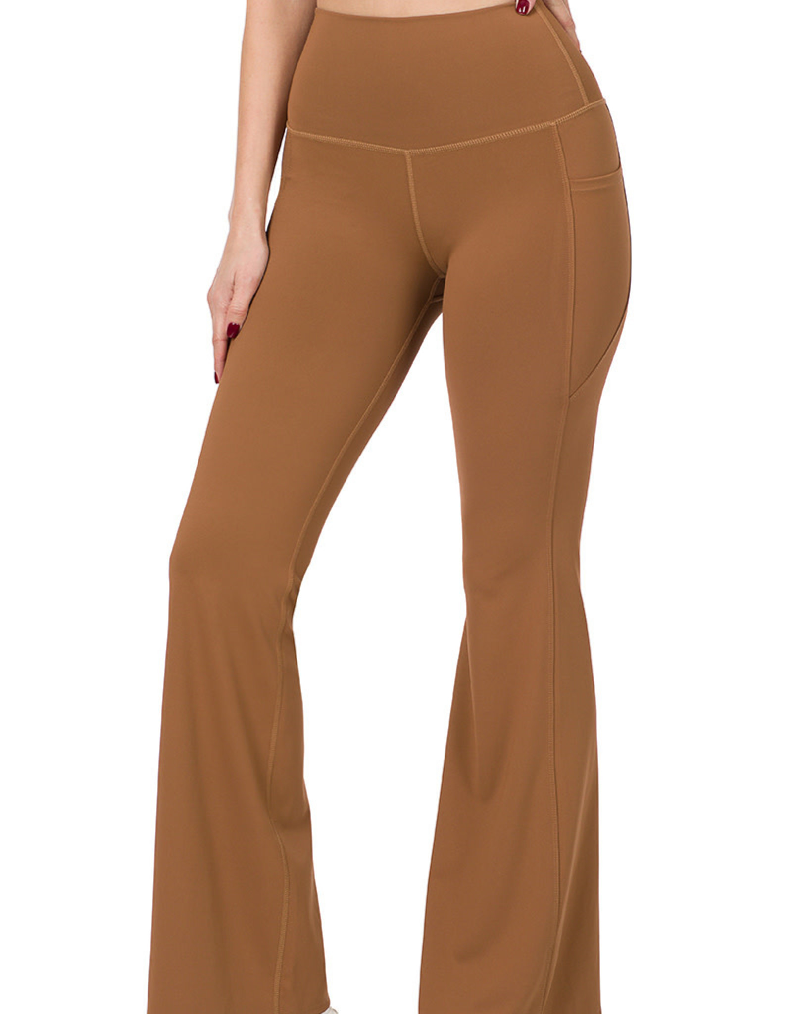 Athletic Wide Waist Band Flare Yoga Pants Pockets Edgewood Outfitters