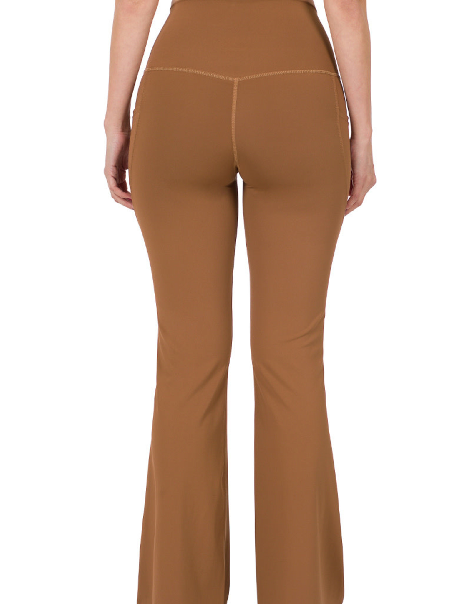 Athletic Wide Waist Band Flare Yoga Pants Pockets Edgewood Outfitters