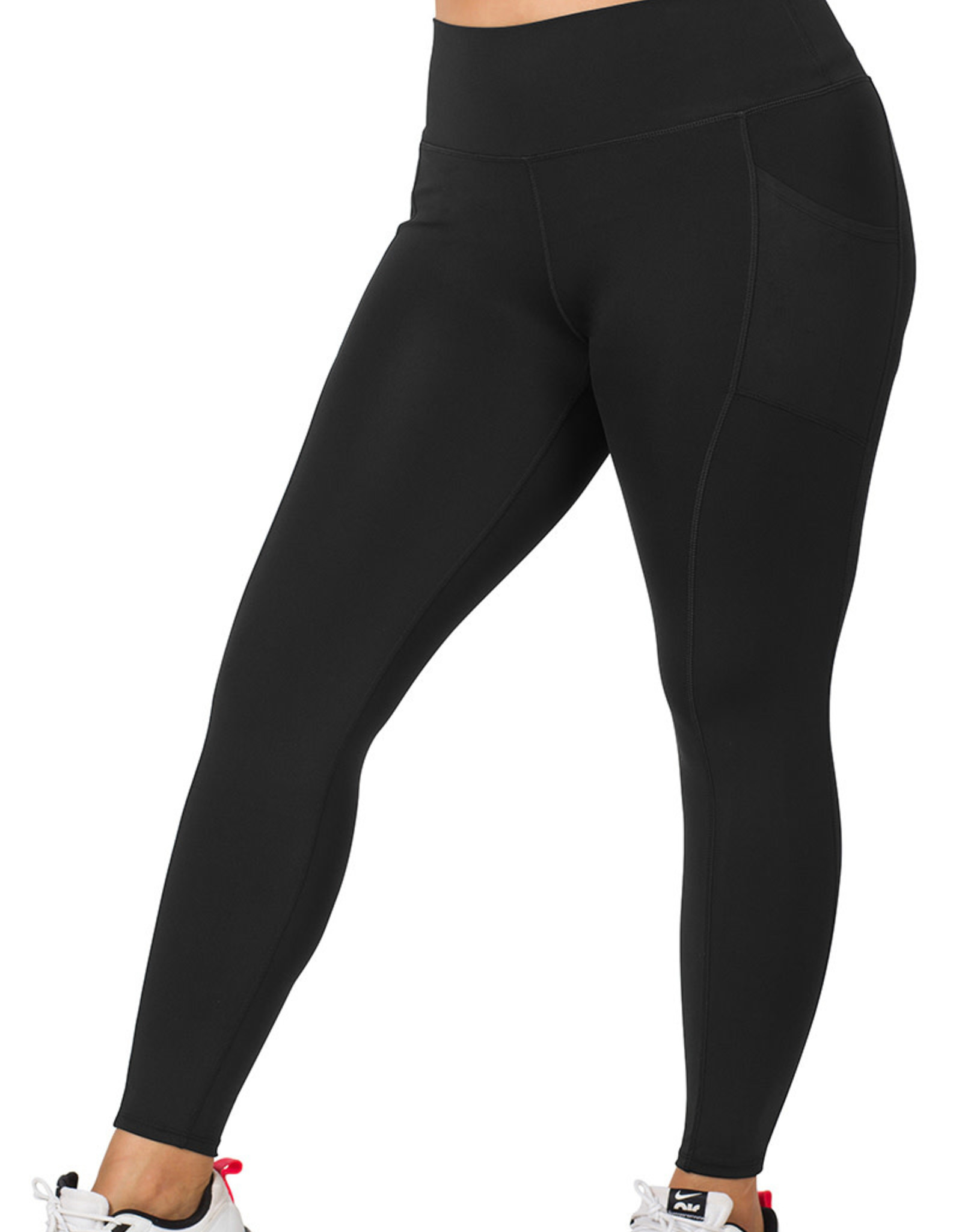 Plus Athletic Wide Waist Band Full Length Leggings Pockets - Edgewood ...