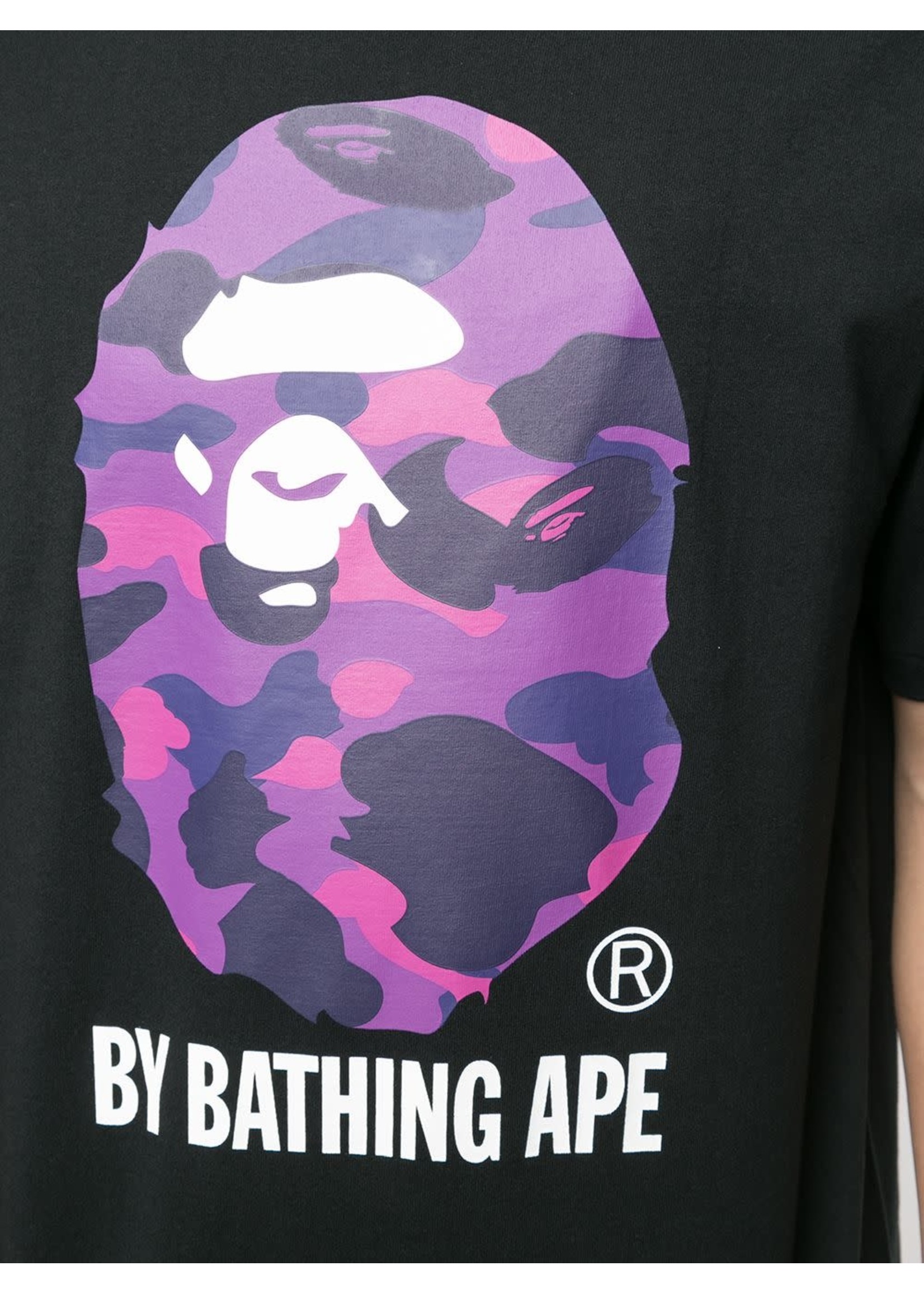 black and purple bape shirt
