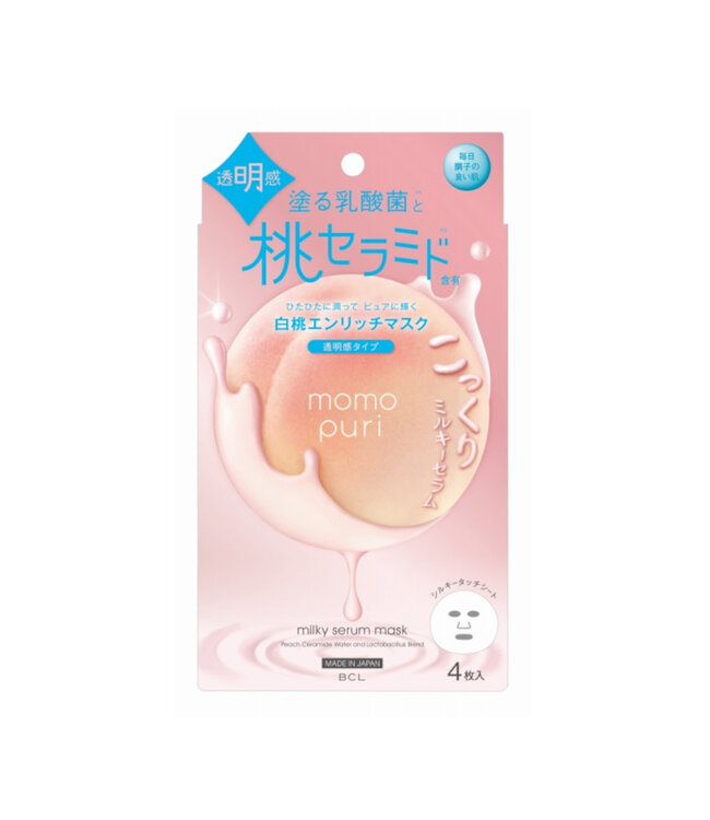 BCL Momo Puri Milky Serum Mask Enrich Clear 4 Sheets