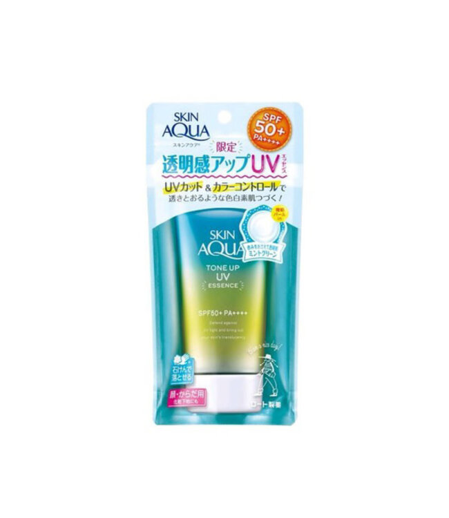 Rohto Skin Aqua Tone Up UV Essence SPF50+ PA++++ Mint Green 80g