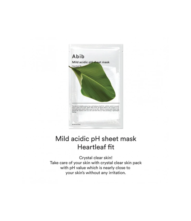 Abib Mild Acidic pH Sheet Mask - Heartleaf Fit Pc