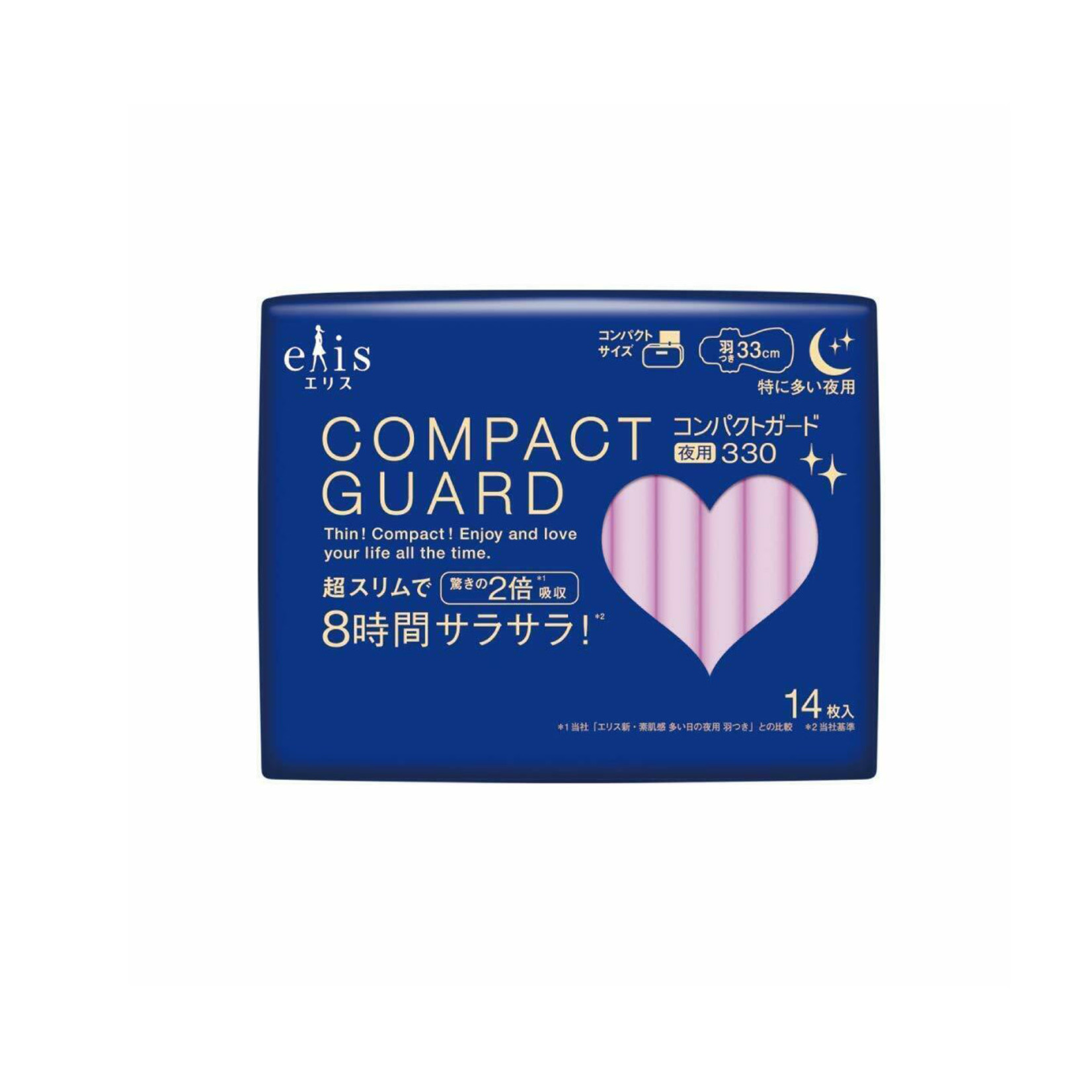 Elleair Elis Compact Guard Sanitary Napkin Especially Heavy Day Overnight 33cm
