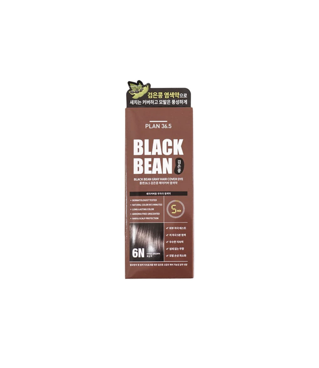 Plan 36.5 Black Bean Gray Hair Cover Dye #6N Dark Brown
