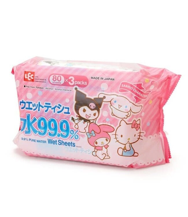 LEC Sanrio Characters 99.9% Pure Water Wet Tissue Refill 80 Sheets