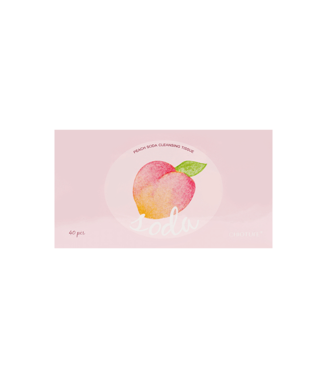 Chioture Peach Soda Makeup Remover Wipes Individual Packaging 40 Sheets