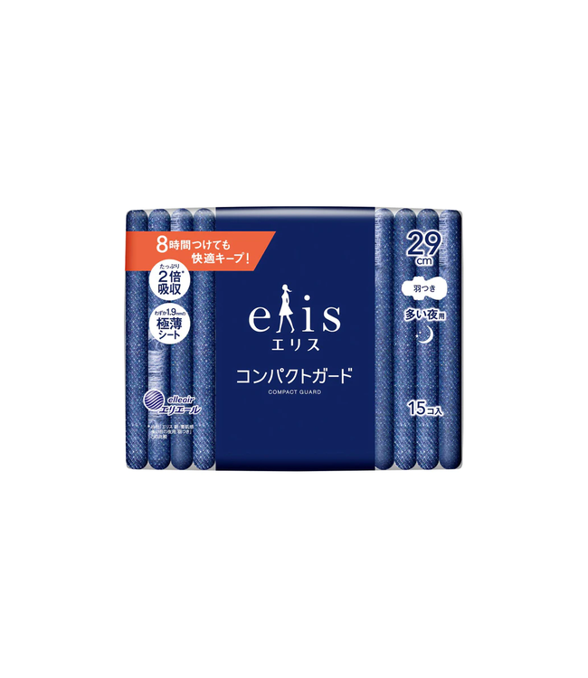 Elleair Elis Compact Guard Sanitary Napkin Heavy Day Overnight 290 W/Wing 15p