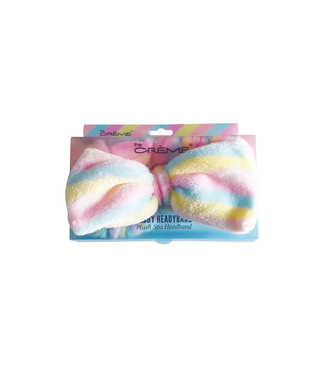 The Cream Shop TCS Teddy Plush Spa Head Band (Pastel Stripe)